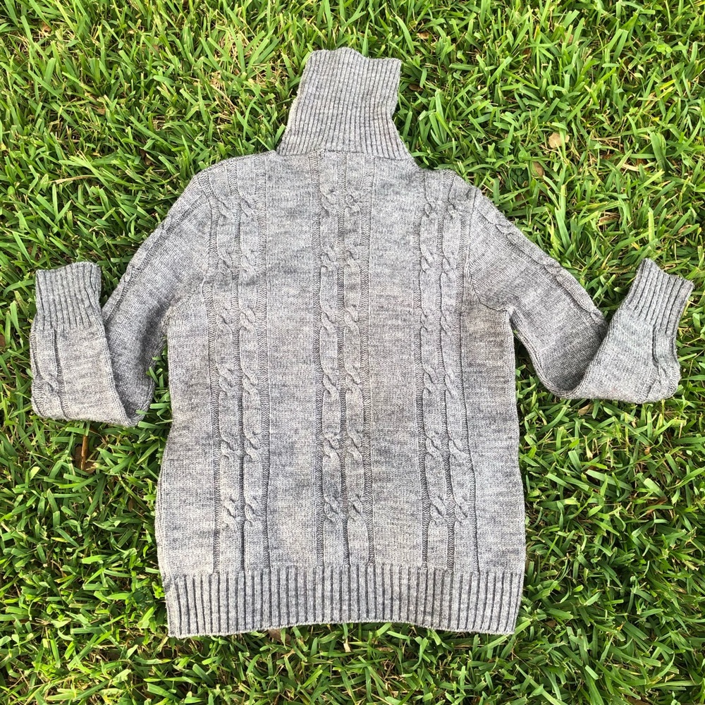 PRELOVED Grey cable knit turtleneck